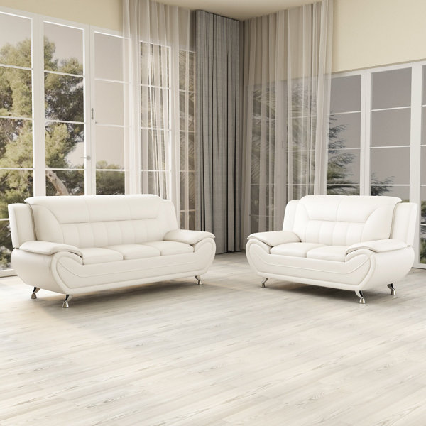 Container 2 - Piece Vegan Leather Living Room Set & Reviews | Wayfair